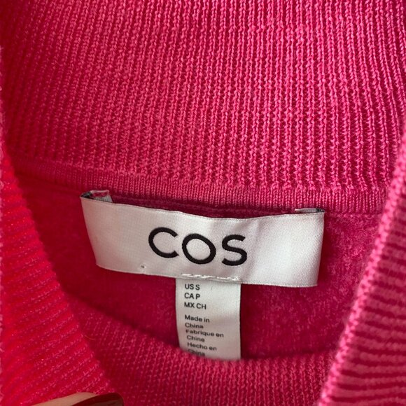 COS Pink Turtleneck 100% Boiled Wool Sweater Size S - Picture 5 of 8